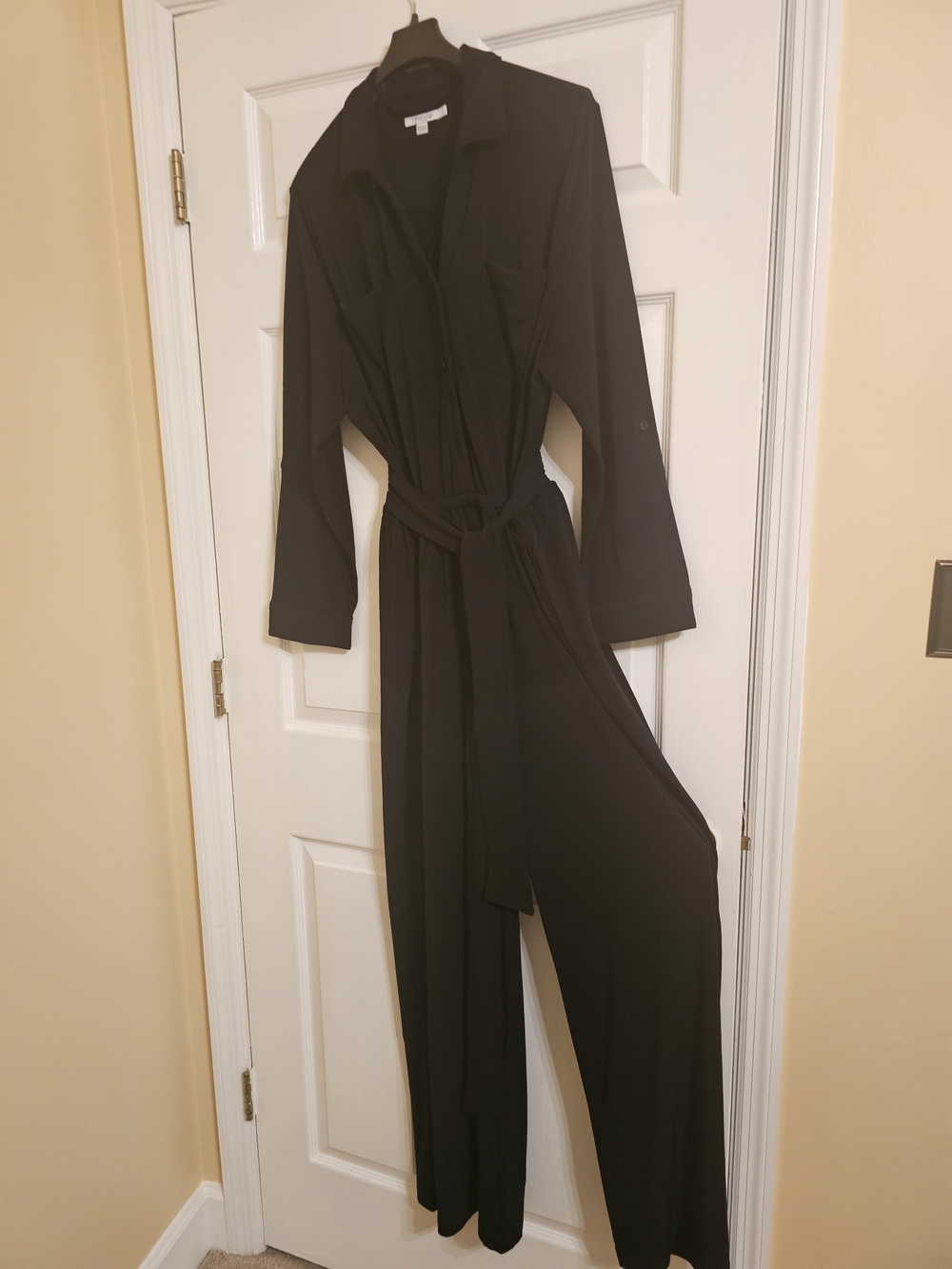 Chico's Black Straight-Leg Jumpsuit with Tie Waist